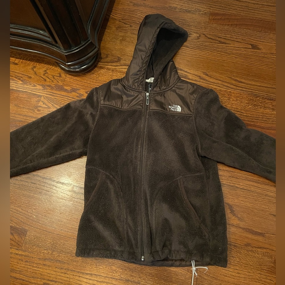 North face zip fleece jacket Woman’s medium - brown